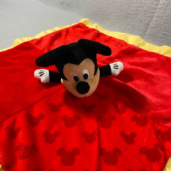 Disney Baby Mickey Mouse Stuffed Animal Red Kids Lovey Security Blanket - Picture 2 of 7